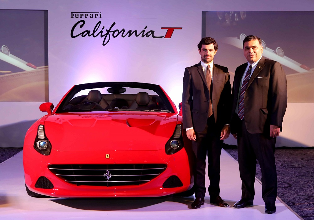 Aurelien Sauvard, International Sales Director, Ferrari Middle East & India with Mr. Yadur Kapur of Select Cars at the New Delhi launch