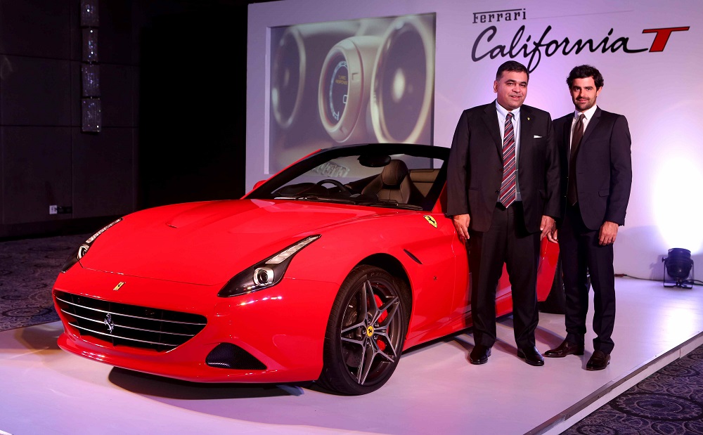 Mr. Yadur Kapur of Select Cars with Aurelien Sauvard, International Sales Director, Ferrari Middle East & India at the New Delhi launch