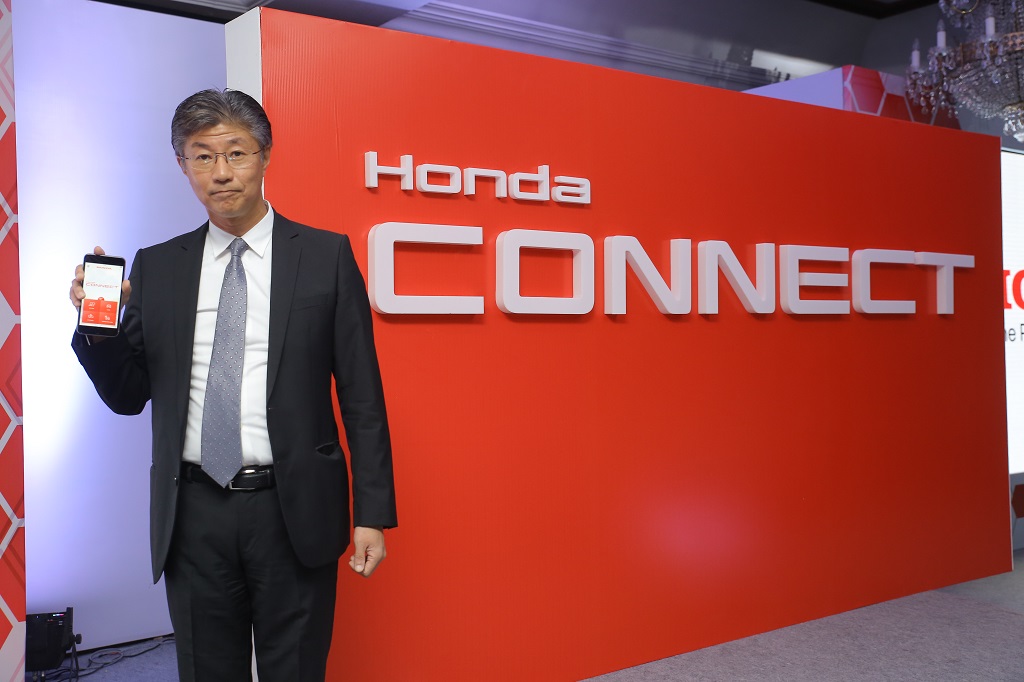 Mr. Katsushi Inoue, President & CEO, Honda Cars India Ltd. at the launch of Honda Connect