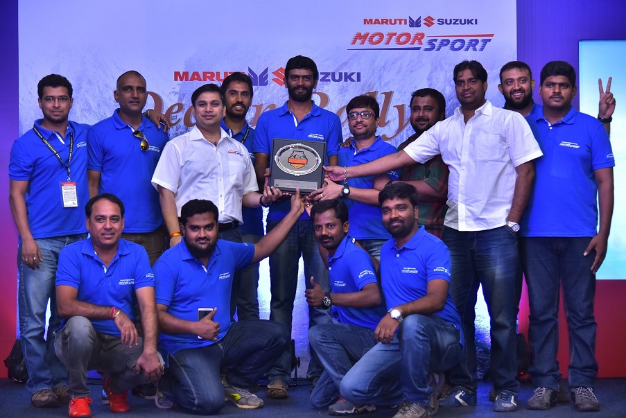 Team Maruti with their awards at the Maruti Suzuki Deccan Rally