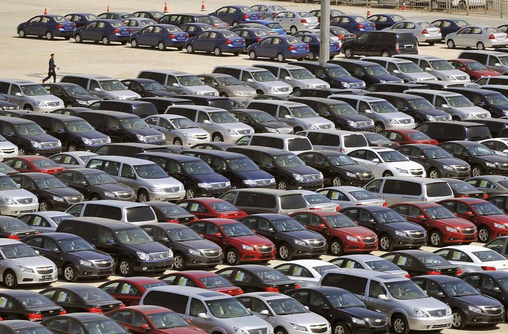 File photo of General Motors’ new Chinese-made cars for domestic and foreign markets at a parking lot in Shenyang