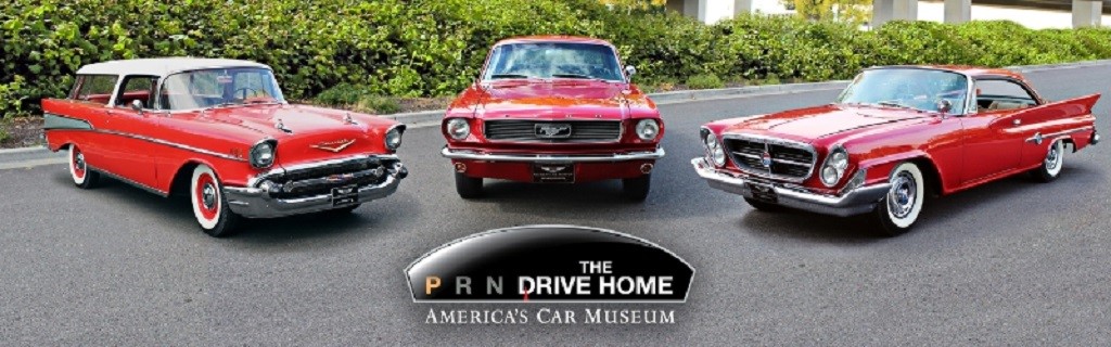 NAIAS cars-America&apos;s Car Museum and the North American International Auto Show Announce &apos;The Drive Home II: The Heritage Run&apos;. Pictured are the three participating cars, a 1967 Chevrolet Nomad, a 1961 Chrysler 300G and a 1966 Ford Mustang. (PRNewsFoto/North American International Au)