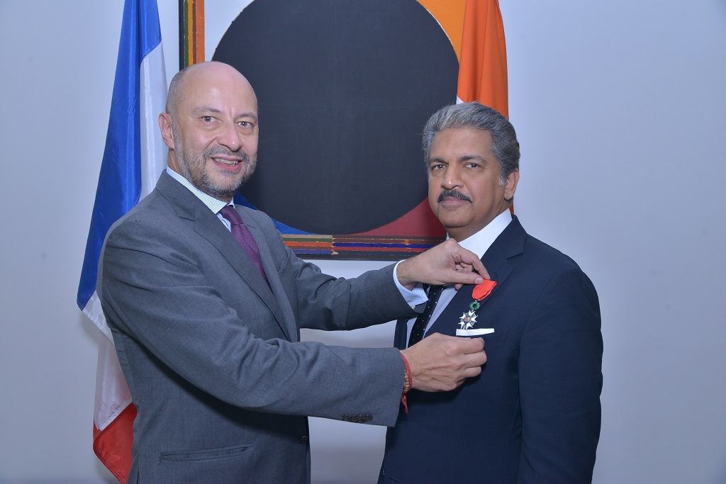 Ambassador of France François Richier confers Highest French Distinction "Knight of the Legion of Honour" on Anand Mahindra