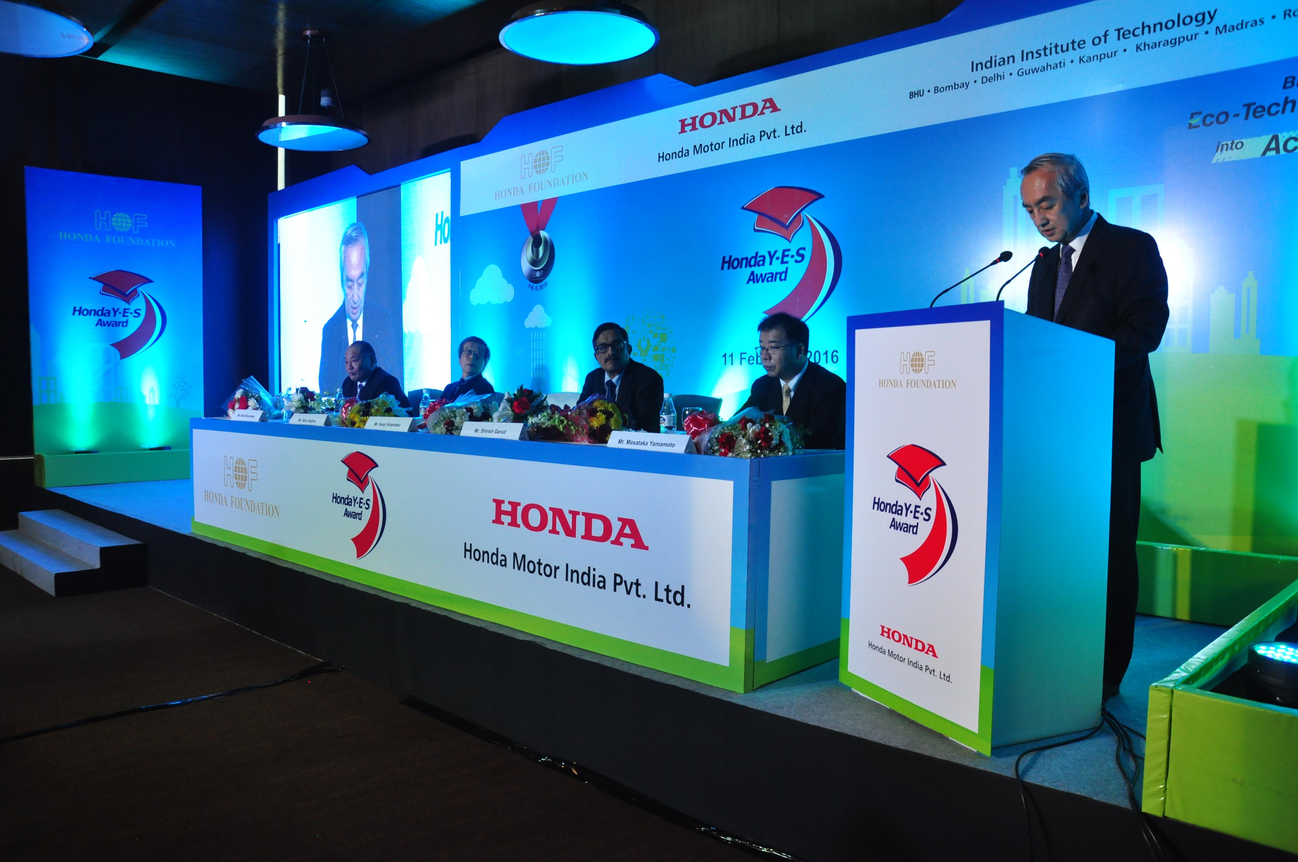The Chief Guest His Excellency Mr. Kenji Hiramatsu, Ambassador Extraordinary and Plenipotentiary, Embassy of Japan, addressing the gathering at 9th Honda Young Engineers & Scientists' Award (NXPowerLite)