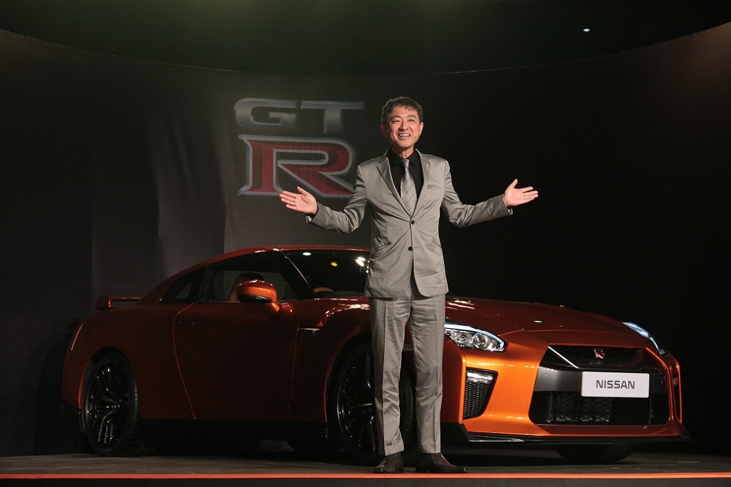 Hiroshi Tamura, Chief Product Specialist, Nissan GT-R at the launch of Nissan 2017 GT-R in Mumbai