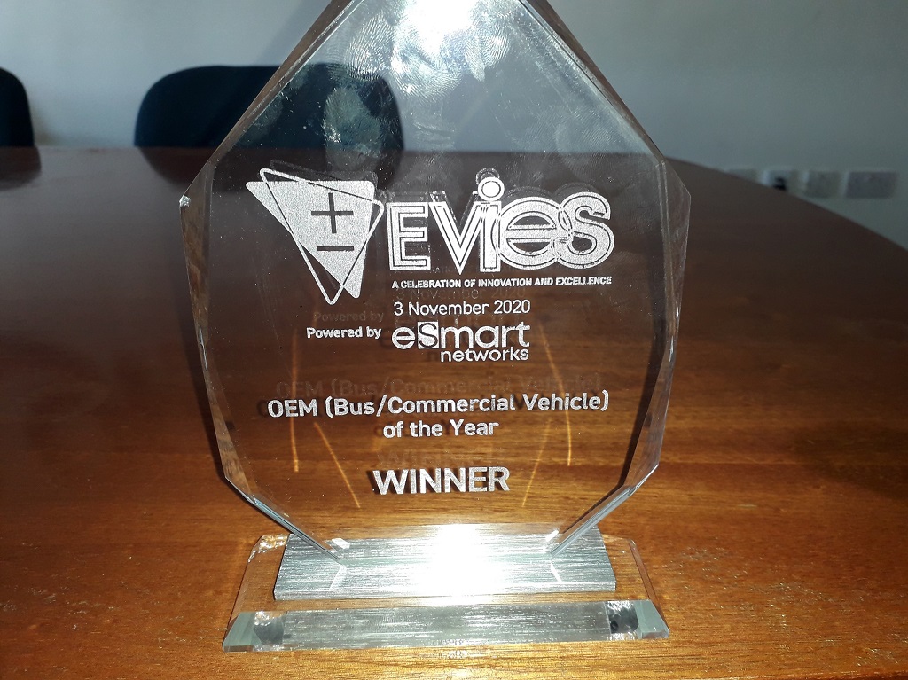 EVIES Award – Optare- OEM of the Year – BusCommercial Vehicle – 05th November 2020