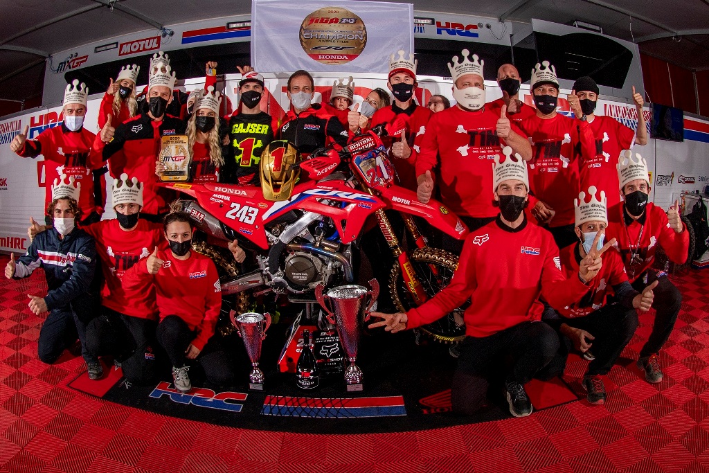 Tim Gajser with his team after wining 2020 MXGP Championship